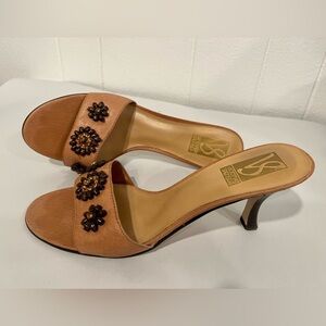 Brown Beaded Women's Sandals